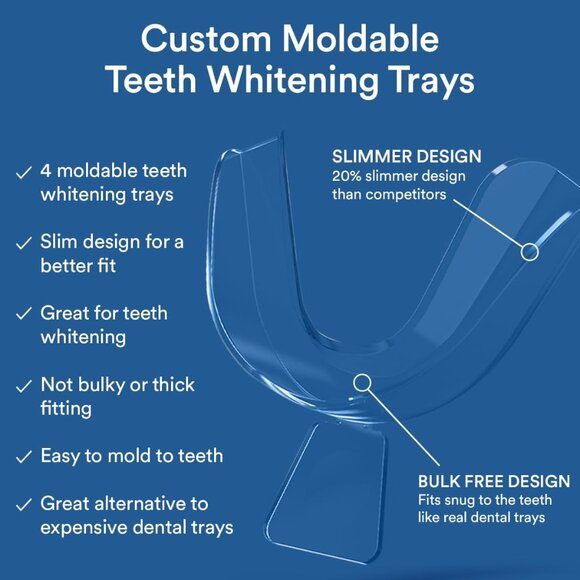 Teeth Whitening Trays, Moldable Mouth Trays for Teeth Whitening, 20% Slimmer Des - Picture 2 of 6